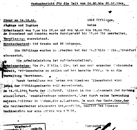 Ein Wochenbericht: Es wurden Posten vom Fliegerhorst zur Bewachung eingesetzt